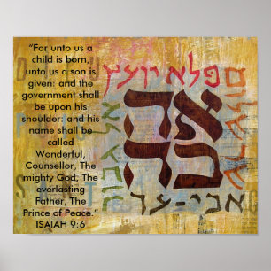 Poster 9:6 d'Isaïe, "pour à nous un enfant est né, à…