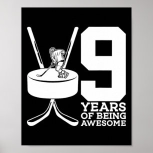 POSTER 9 ANS D'ÊTRE UN HOCKEY GLACE INCROYABLE 9E ANNIVER