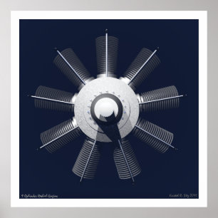 Poster 9 Cylinder Radial Engine