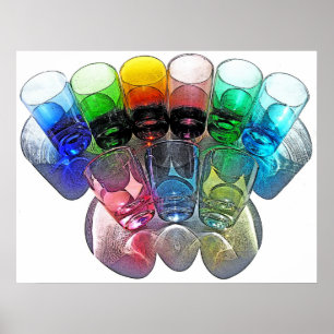 Poster 9 Lunettes de bain de cocktail colorées -Style 1