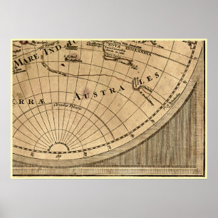 Poster 9 Panneau Couleur Version de L'Isle World Map Fram