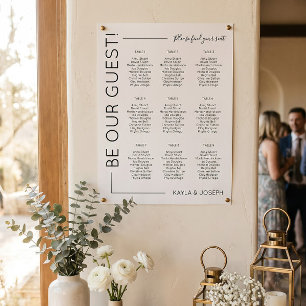 Poster 9 table Minimalist Wedding seating chart template