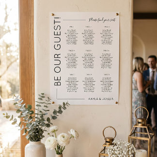 Poster 9 table Minimaliste Mariage modèle