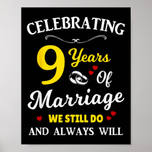 Poster 9e année anniversaire de Mariage