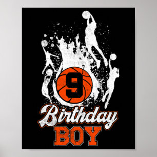 Poster 9e Anniversaire Basketball Thème Anniversaire Garç