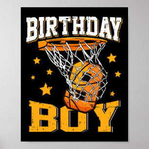 Poster 9e anniversaire de basket-ball garçon 9 ans de bas