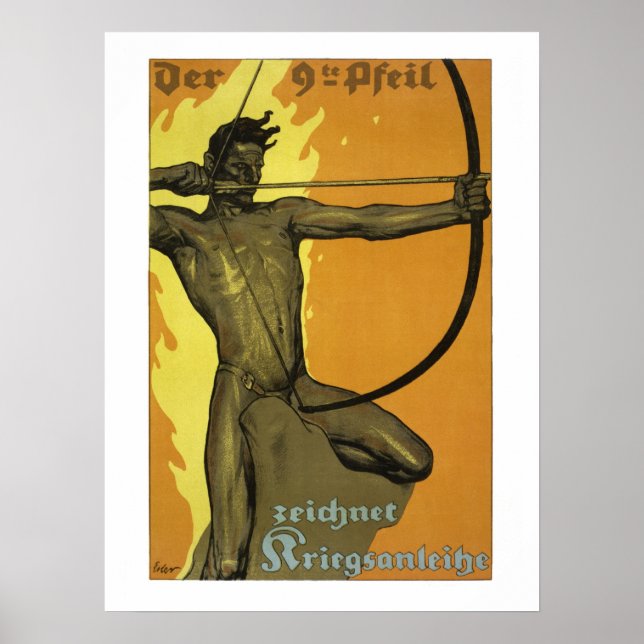 Poster 9ème flèche, Art nouveau autrichien guerre mondial (Devant)