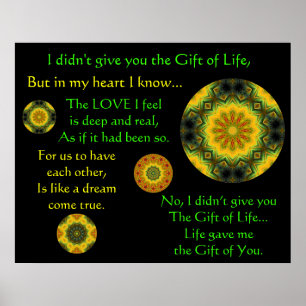 Poster A007 Cadeau de vie - Imprimer - Version 4