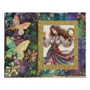 Poster *~* A100 Boho Gypsy Danseuse Tambourine