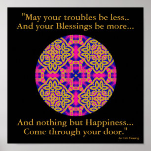 Poster A40b Kaleidoscopic Mandala - Irish Blessing.2