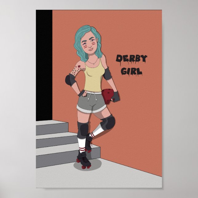 Poster A4 Derby Girl Print (Devant)