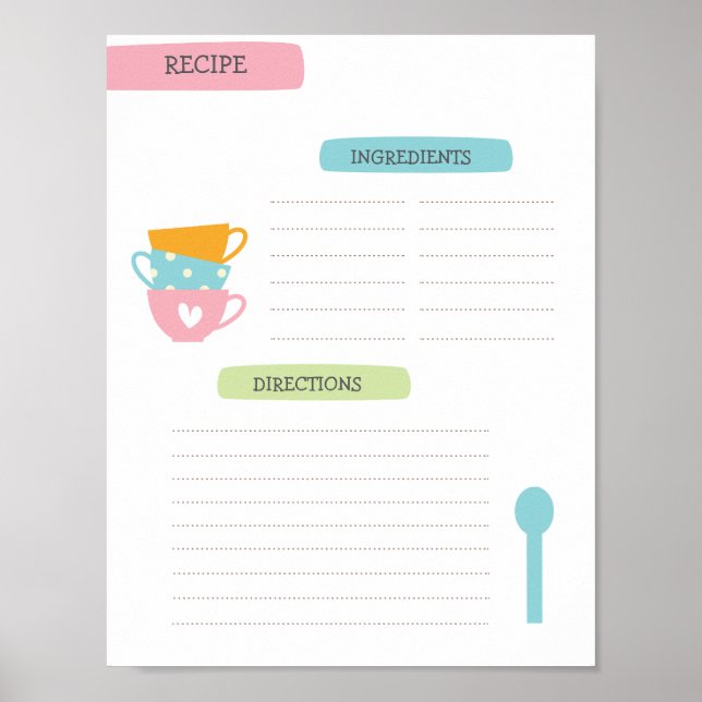 Poster A4 Recipe Template (Instant Download) (Devant)
