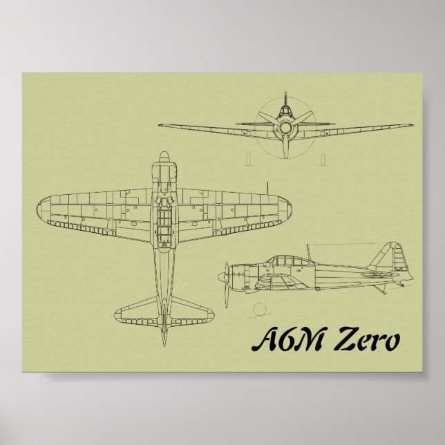 Poster A6M zéro (Devant)
