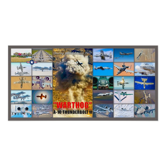 POSTER A-10 THUNDERBOLT II "MONTAGE" (Devant)
