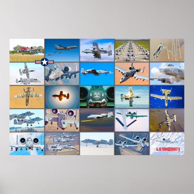 POSTER A-10 THUNDERBOLT II "MONTAGE" (Devant)