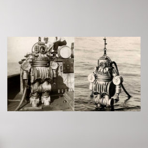 Poster A 550 LB Diving Suit From The 1900's