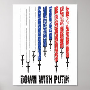 Poster A bas Poutine contre la paix Ukraine