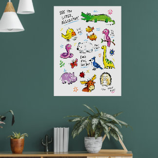 Poster À bientôt alligator – Pun d'au revoir mignon avec