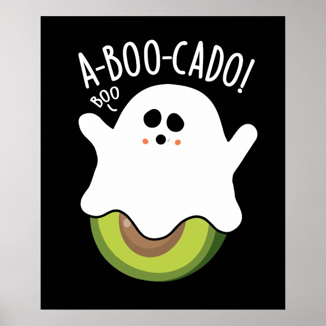 Poster A-boo-cado Amusant Avocado Pun Dark BG (Devant)