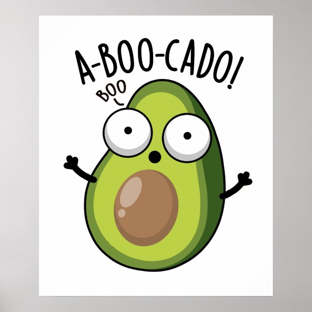 Poster A-boo-cado Drôle Avocado Puns Scare (Devant)