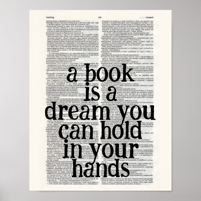 Poster a book is a dream you hold in your hands (Devant)
