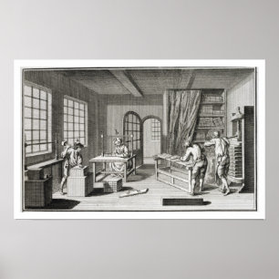 Poster A bookmaker's workshop, from the 'encyclopedie