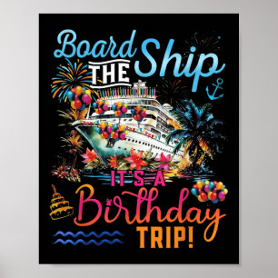 Poster À Bord Du Navire C'Est Un Anniversaire Voyage Fami