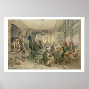 Poster A Coffee House, Constantinople, 1854 (stylo & encr