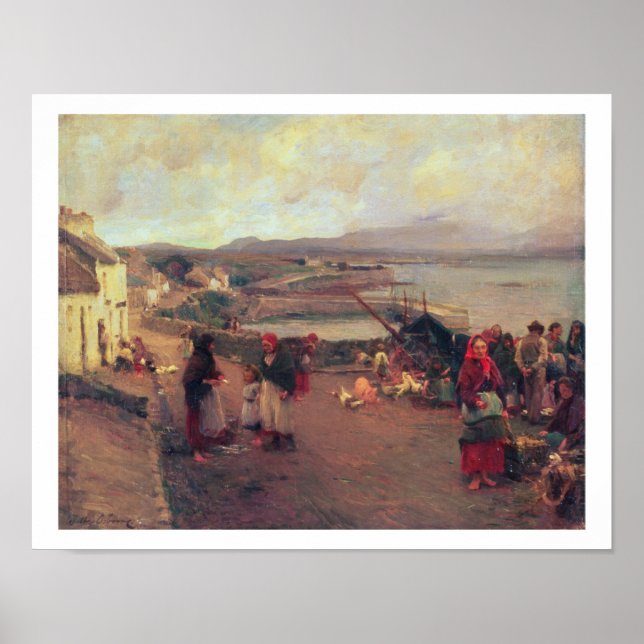 Poster A Connemara Village - The Way to The Harbour, 1898 (Devant)
