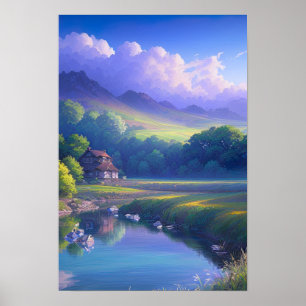 Poster A Cozy Countryside Cottage