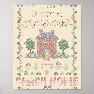 Poster A Crack Home - broderie de point de croix
