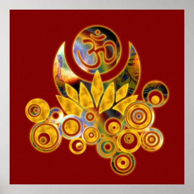 Poster A_darkred, Om Lotus (Devant)