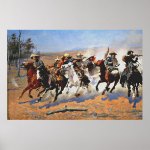 Poster A Dash for the Timber, Frederick Remington,