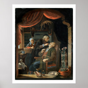 Poster A Dentist Examining The Tooth of an Old Man (oil o