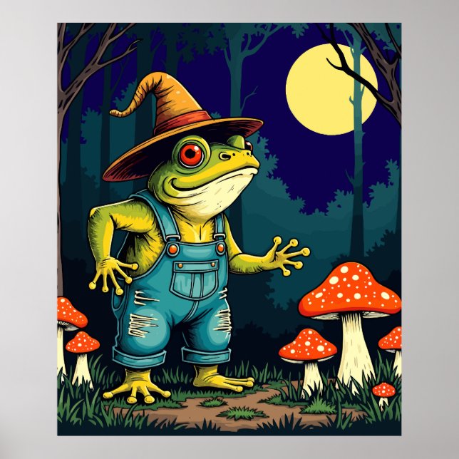 Poster A Familiar Toad Witch Foraging At Night (Devant)