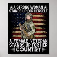 a female stand up her country