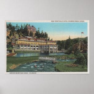 Poster À feuillage persistant, CO - Troutdale Hotel, Bear