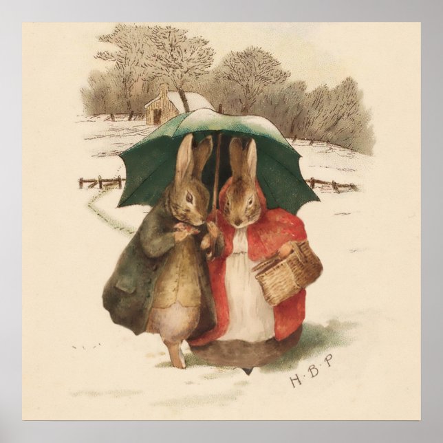 Poster "A Happy Pair" de Beatrix Potter (Devant)