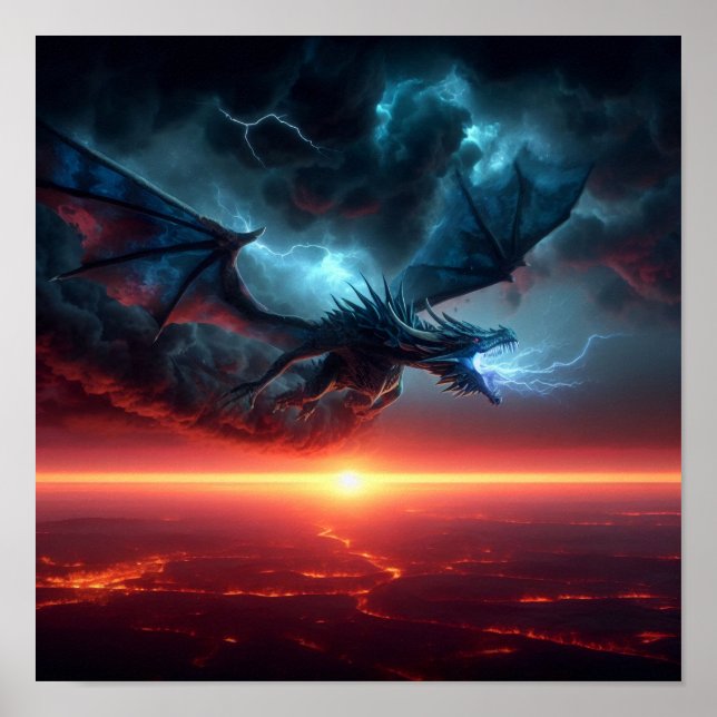 Poster A.I. Dragon de foudre bleu (Devant)