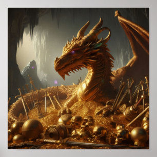 Poster A.I. Dragon d'or caché