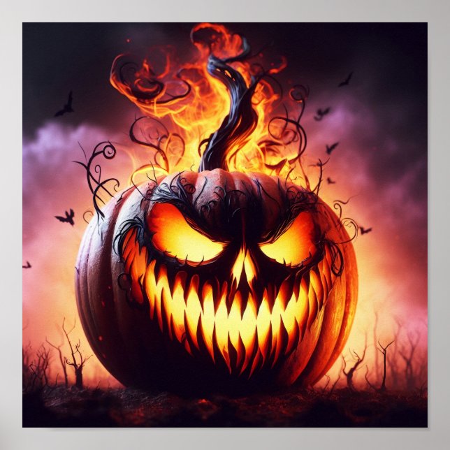Poster A.I. Mal Burning Jack-o'lantern (Devant)