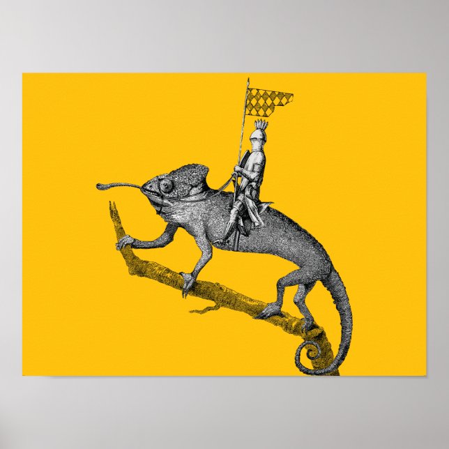 Poster A knight riding a chameleon (Devant)
