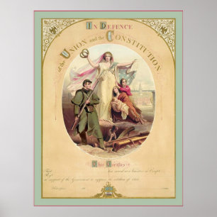 Poster À la défense de l'union et du Constitution~ 1861