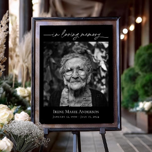 Poster À la mémoire de Mémorial Funéraire Photo Hommage