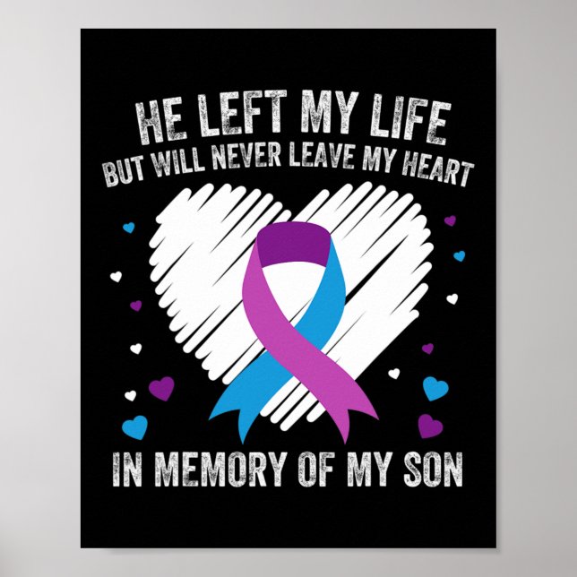 Poster À la mémoire de mon fils aimé Prévention du suicid (Devant)