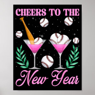 Poster À la nouvelle année Champagne Gl & Baseball