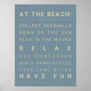 Poster À la plage - Règlement de la maison de plage
