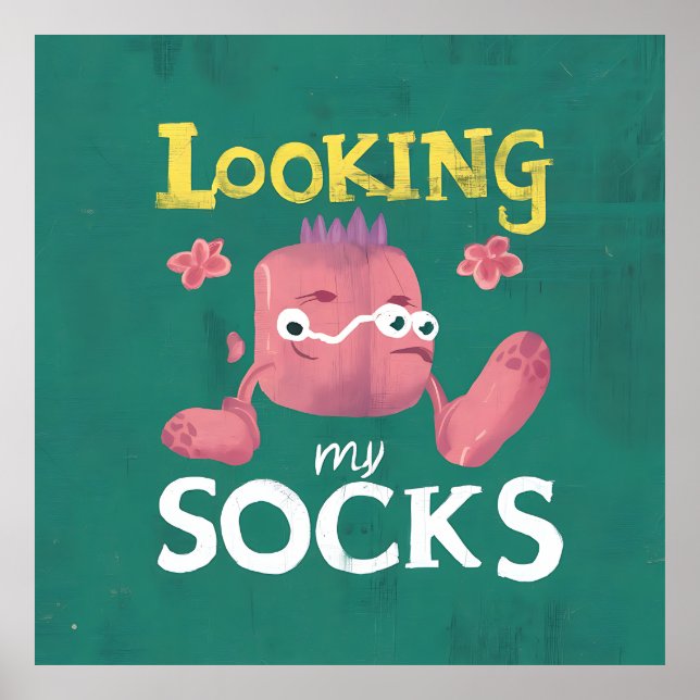 Poster à la recherche de chaussettes (Devant)