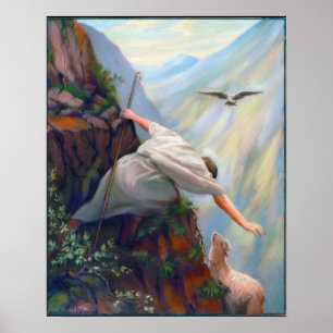 Poster A la recherche de la peinture ovale sur toile