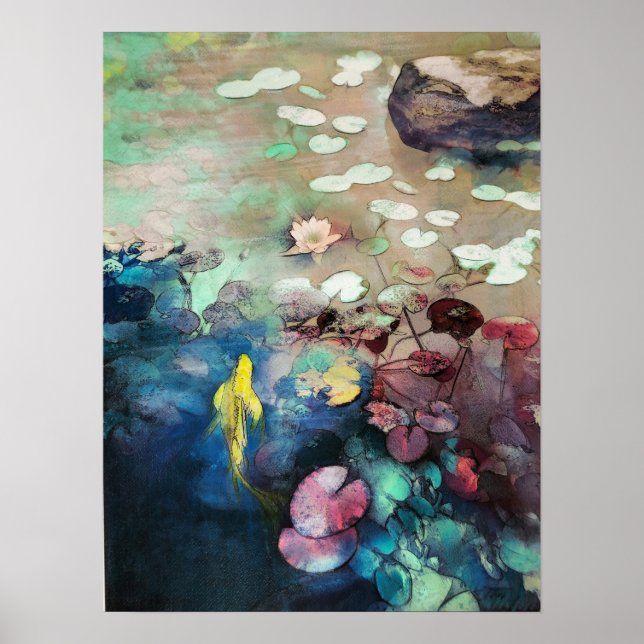 Poster À la recherche de lumière, Koi mur art, poster, Ko (Devant)